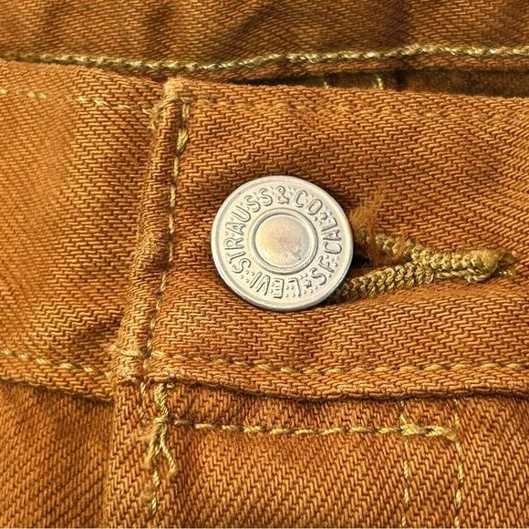 Levis 501 Jeans Original Button Fly Color Mustard Brown Size 36x32 or 33x32 🆕 - Picture 4 of 11